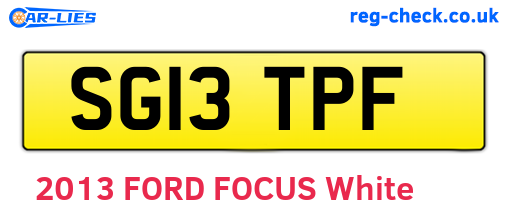 SG13TPF are the vehicle registration plates.