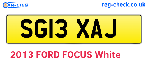 SG13XAJ are the vehicle registration plates.