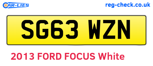 SG63WZN are the vehicle registration plates.