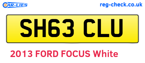 SH63CLU are the vehicle registration plates.
