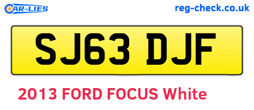 SJ63DJF are the vehicle registration plates.