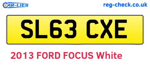 SL63CXE are the vehicle registration plates.