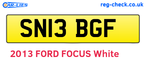 SN13BGF are the vehicle registration plates.