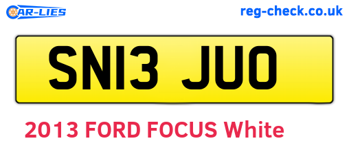 SN13JUO are the vehicle registration plates.