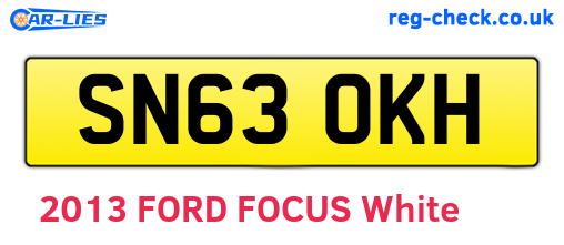 SN63OKH are the vehicle registration plates.