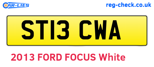 ST13CWA are the vehicle registration plates.