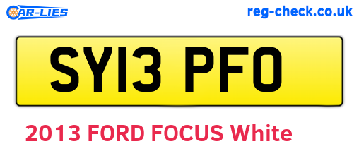 SY13PFO are the vehicle registration plates.