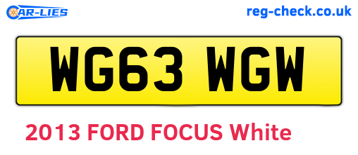 WG63WGW are the vehicle registration plates.