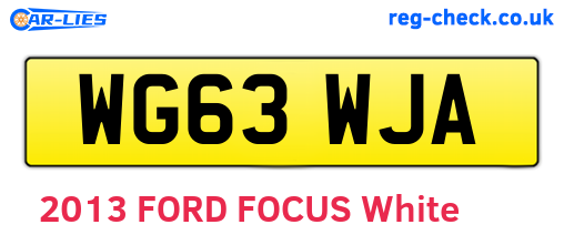 WG63WJA are the vehicle registration plates.