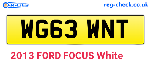 WG63WNT are the vehicle registration plates.