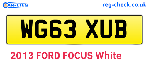 WG63XUB are the vehicle registration plates.