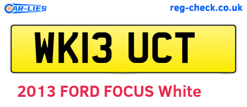 WK13UCT are the vehicle registration plates.