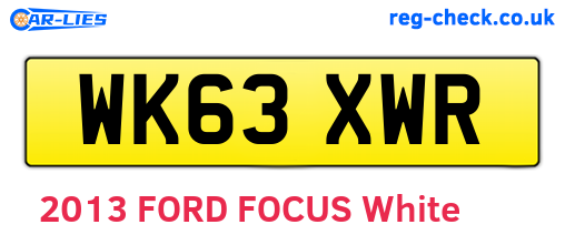 WK63XWR are the vehicle registration plates.