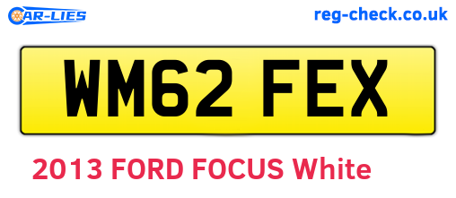 WM62FEX are the vehicle registration plates.