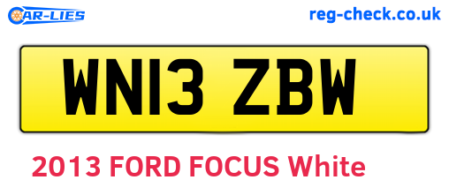WN13ZBW are the vehicle registration plates.