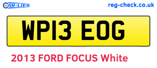 WP13EOG are the vehicle registration plates.