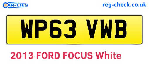 WP63VWB are the vehicle registration plates.