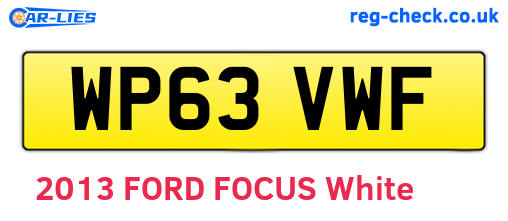 WP63VWF are the vehicle registration plates.