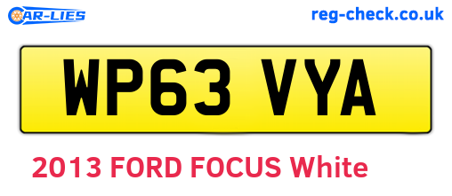 WP63VYA are the vehicle registration plates.