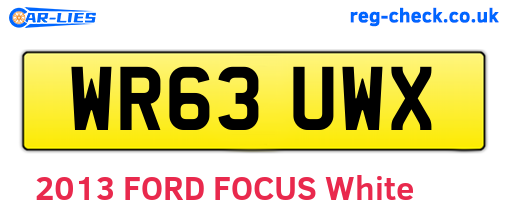 WR63UWX are the vehicle registration plates.