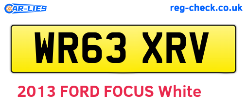 WR63XRV are the vehicle registration plates.