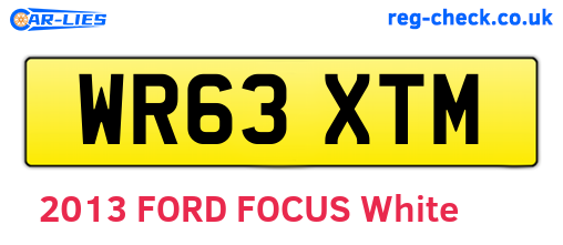 WR63XTM are the vehicle registration plates.