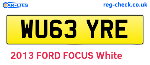 WU63YRE are the vehicle registration plates.