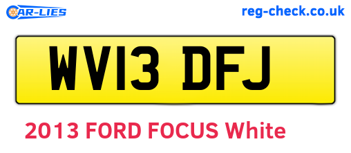 WV13DFJ are the vehicle registration plates.