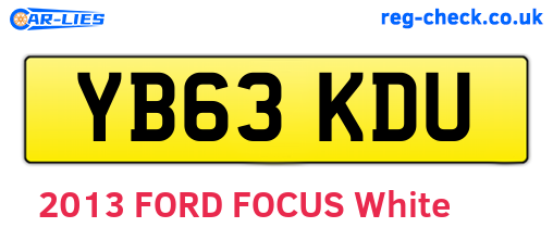YB63KDU are the vehicle registration plates.