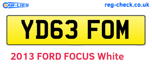 YD63FOM are the vehicle registration plates.