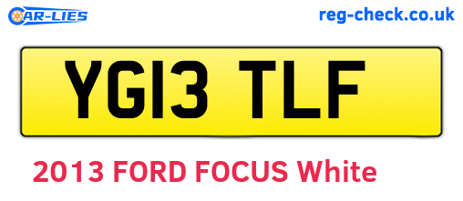 YG13TLF are the vehicle registration plates.