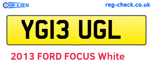 YG13UGL are the vehicle registration plates.