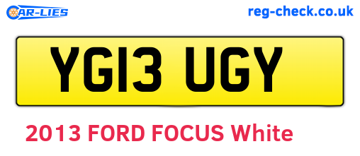 YG13UGY are the vehicle registration plates.