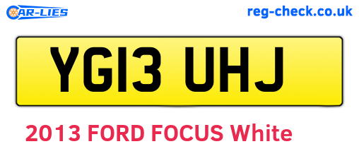 YG13UHJ are the vehicle registration plates.