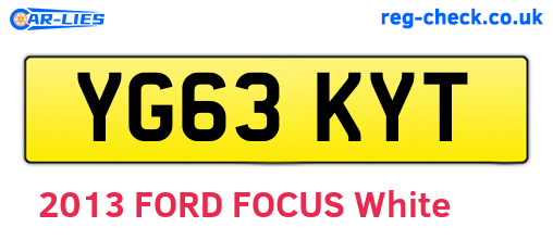 YG63KYT are the vehicle registration plates.