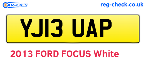 YJ13UAP are the vehicle registration plates.