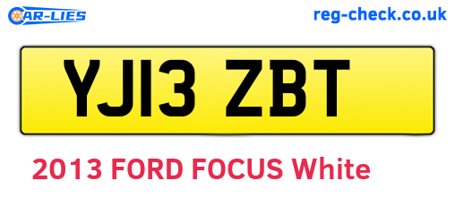 YJ13ZBT are the vehicle registration plates.