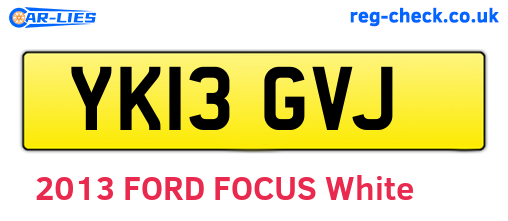 YK13GVJ are the vehicle registration plates.