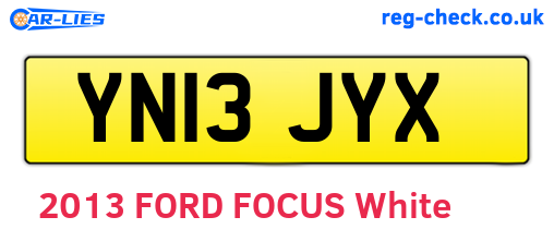 YN13JYX are the vehicle registration plates.