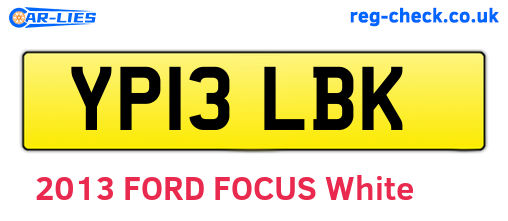 YP13LBK are the vehicle registration plates.