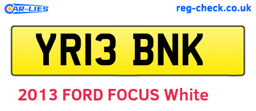YR13BNK are the vehicle registration plates.