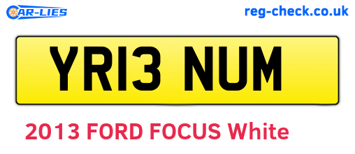 YR13NUM are the vehicle registration plates.