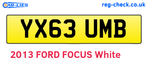 YX63UMB are the vehicle registration plates.