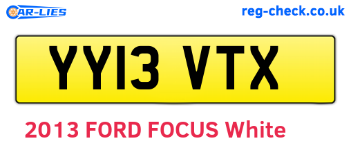 YY13VTX are the vehicle registration plates.