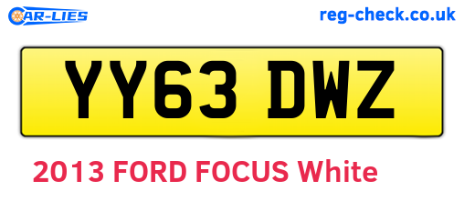 YY63DWZ are the vehicle registration plates.