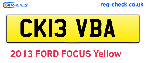 CK13VBA are the vehicle registration plates.