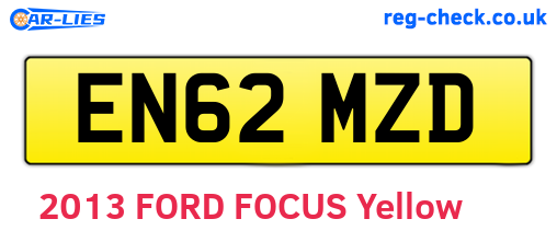 EN62MZD are the vehicle registration plates.