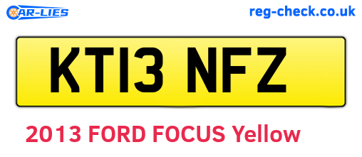 KT13NFZ are the vehicle registration plates.