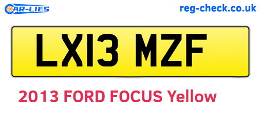 LX13MZF are the vehicle registration plates.