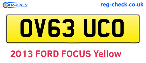 OV63UCO are the vehicle registration plates.